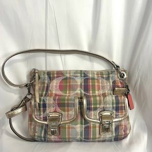 Vintage Coach Poppy colorful plaid shoulder bag